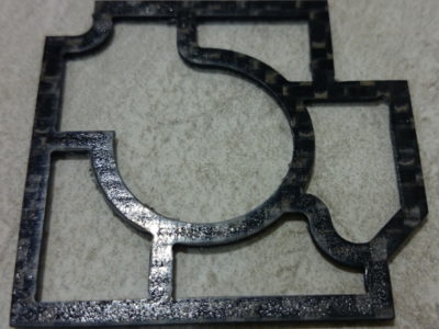 CFRTP熱可塑性樹脂板ウォータージェット切断加工